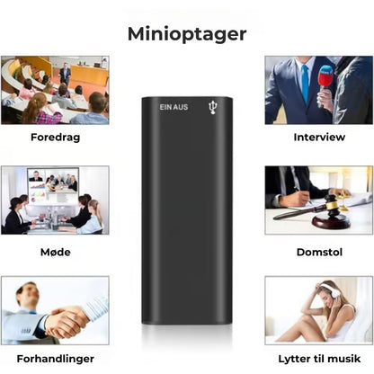 Mini-lydoptager - kompakt diktafon