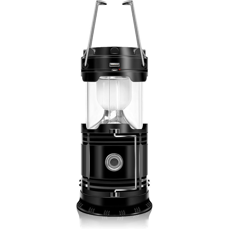 Solenergi + USB-campinglygte og -lommelygte