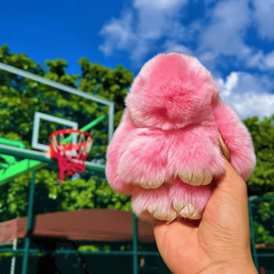 Håndlavede, bløde pompon-kaniner