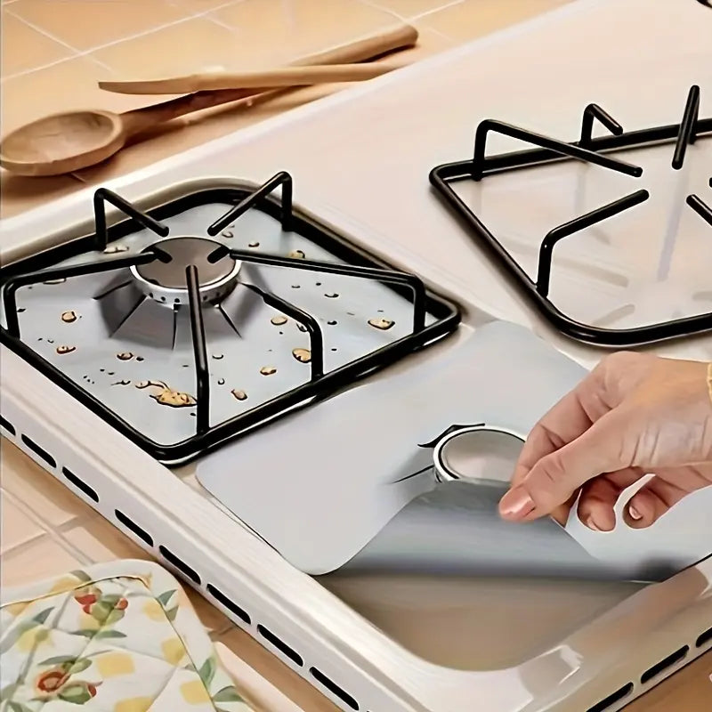 Varmebestandige non-stick-beskyttere til gaskomfur, 4 stk.