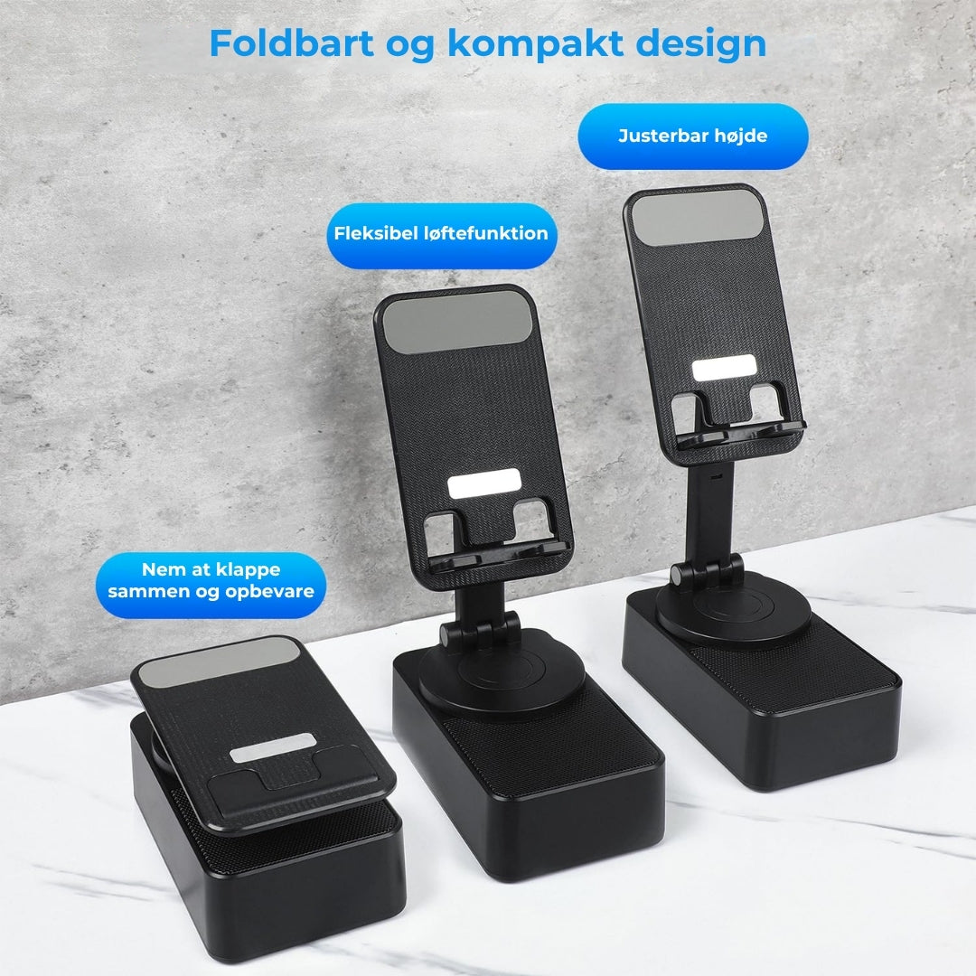 3-i-1 højttalerstativ med indbygget powerbank