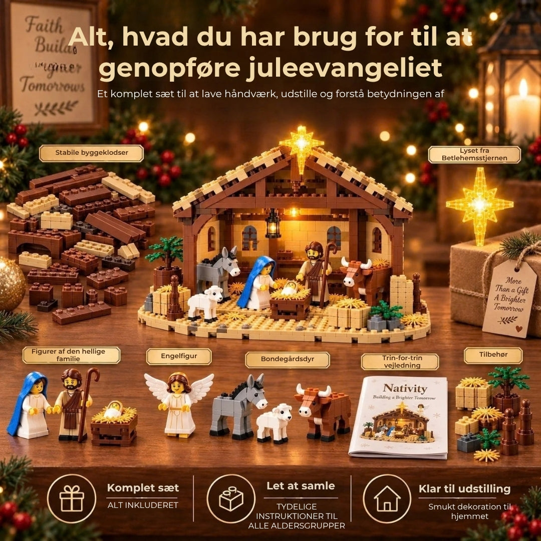 Julekrybbe med lys - byg selv