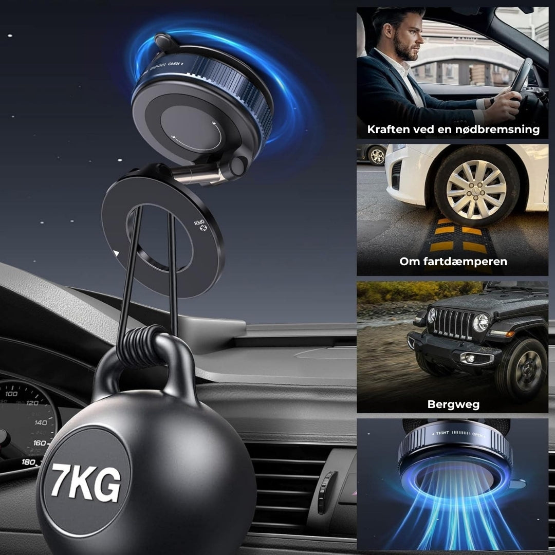Magnetisk telefonholder med sugekop til bilen