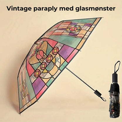 Vintage paraply med glasmosaikmotiv