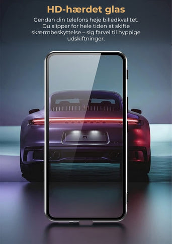 🔥 Magnetisk cover til Samsung mobil med dobbeltsidet hærdet glas