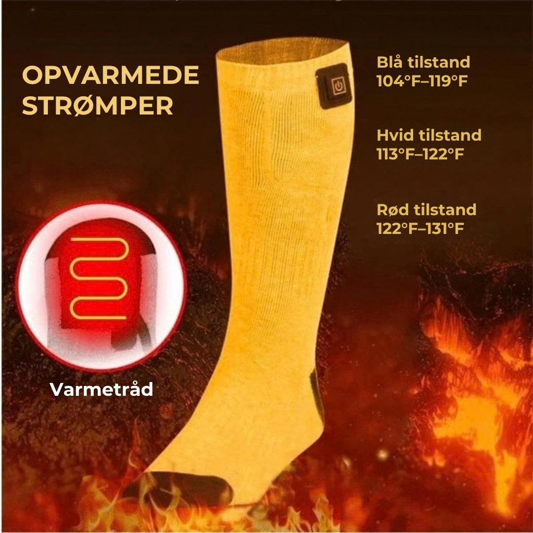 Elektrisk opvarmede vintersokker – 1 par (vandtætte)