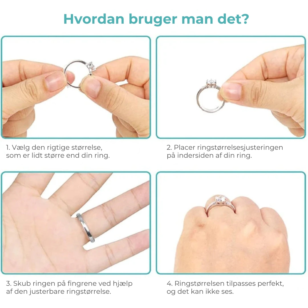 Usynlig ringstørrelsesjusterer – 8 stk.