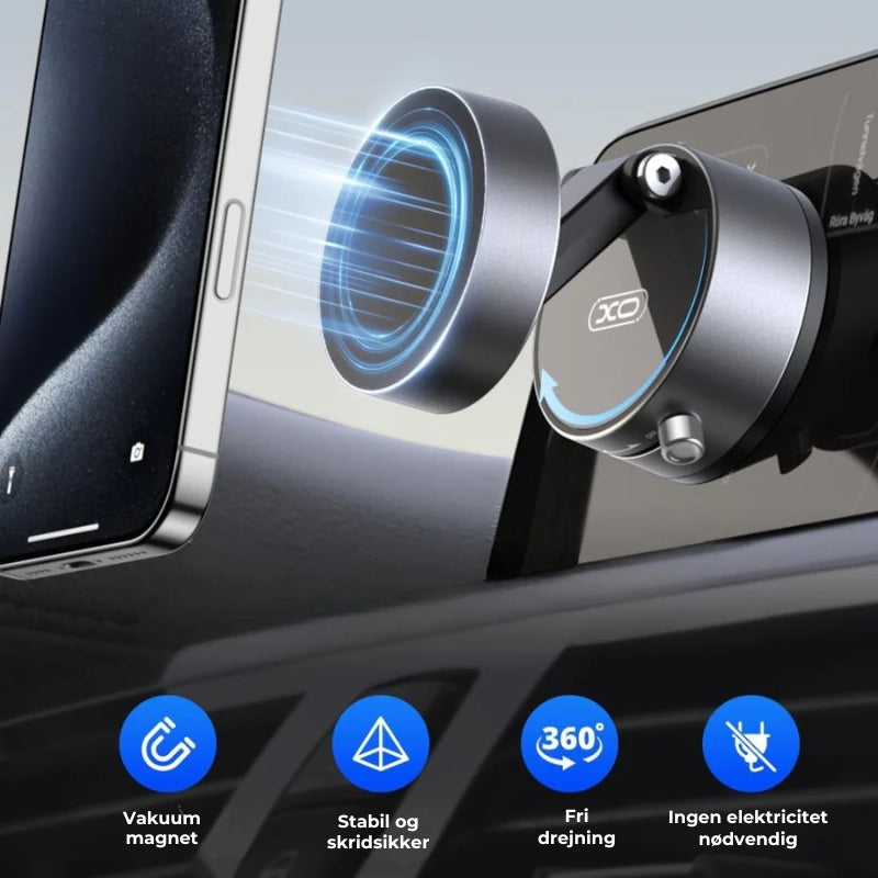 Magnetisk og foldbar telefonholder med sugekop