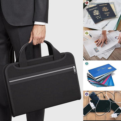 Stor brandsikker A4-mappe med håndtag