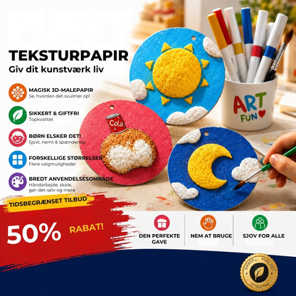 Magisk 3D-malepapir med skumtekstur – 20 stk.