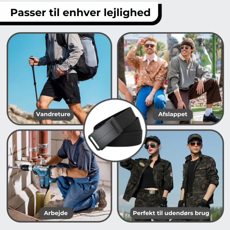 Stretch-fit taktisk bælte – let og holdbart bælte til friluftsliv, arbejde og daglig brug