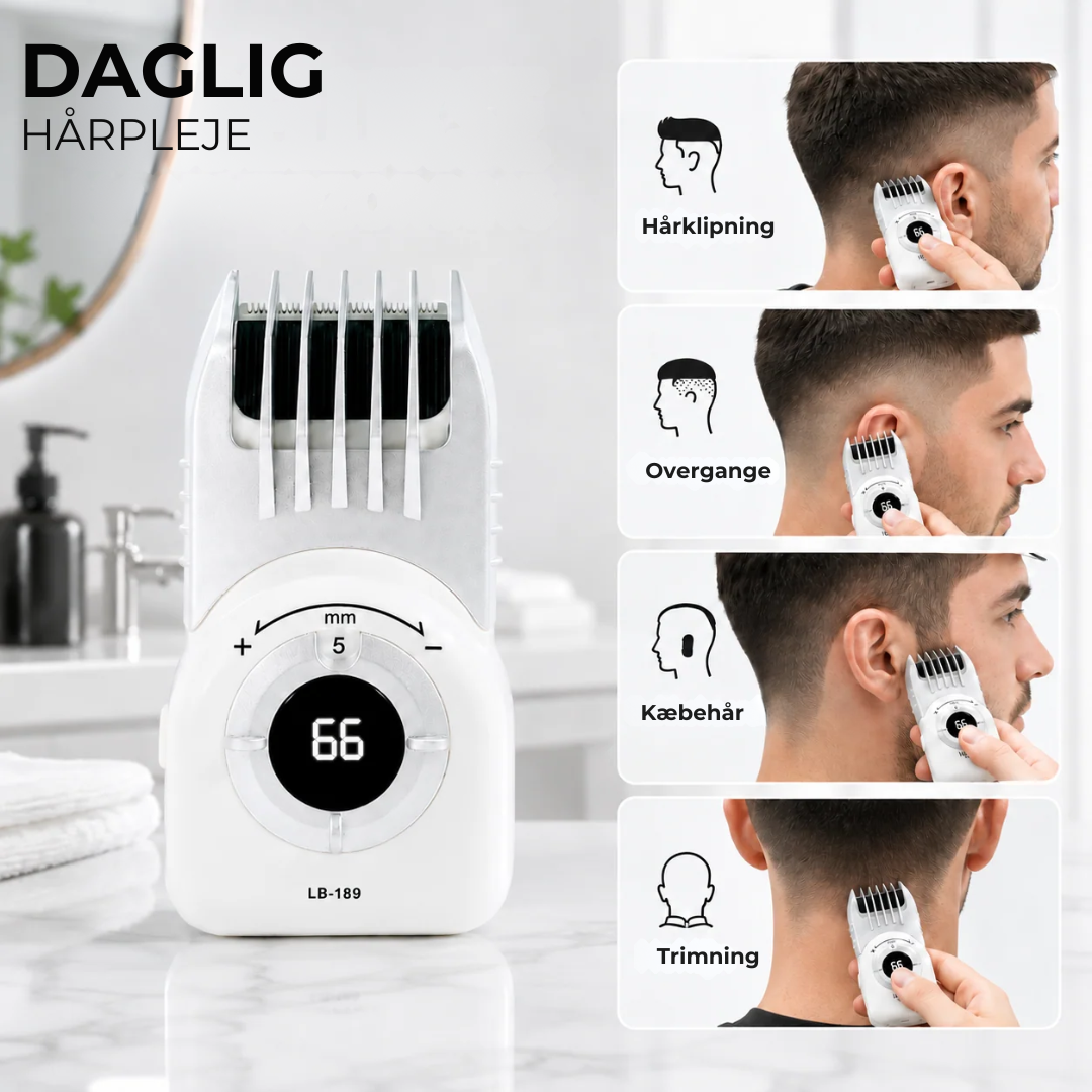 Trådløs hårtrimmer med digitalt display