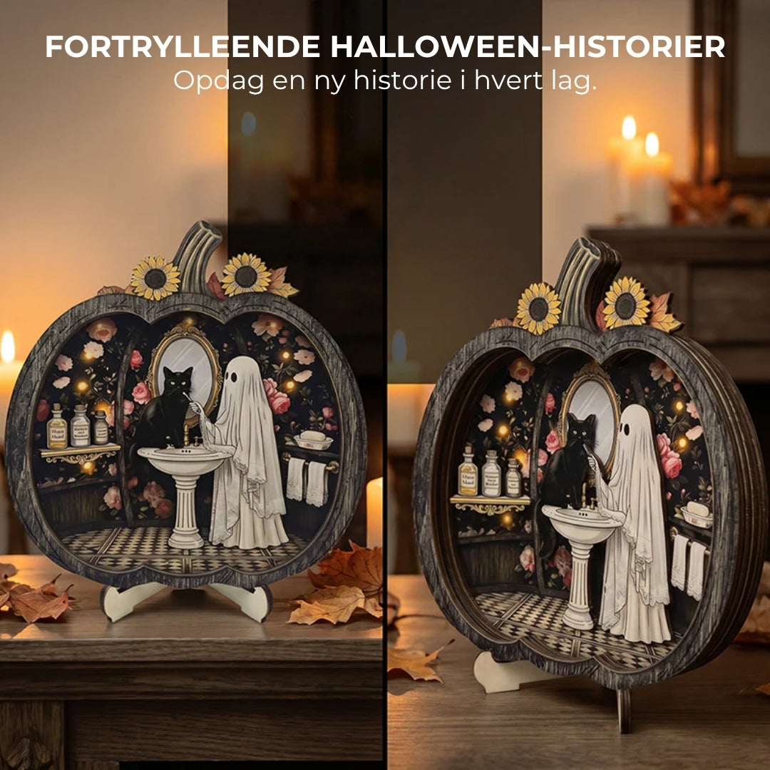 Halloween-græskar i træ