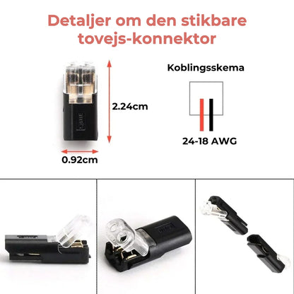 To-leder-stikforbindelse med lås (20 stk.)