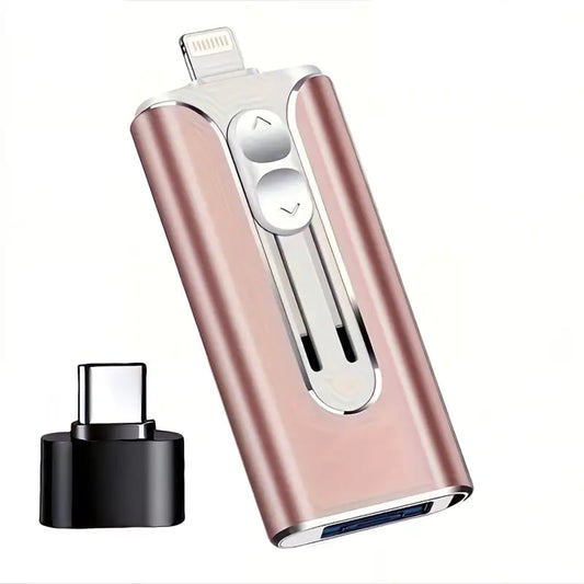 32~256 GB Micro USB + Lightning + USB 3.0 4-i-1 mobil U-disk