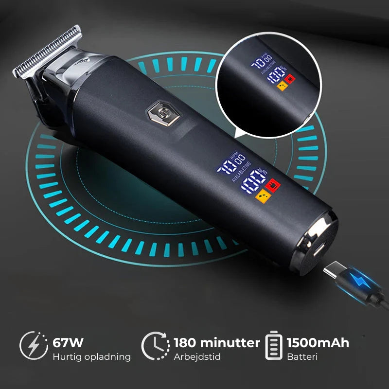 ClipPro™ | Professionel hårtrimmer med LCD-skærm