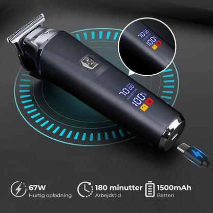 ClipPro™ | Professionel hårtrimmer med LCD-skærm