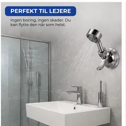 Justerbar brusehovedholder med sugekop