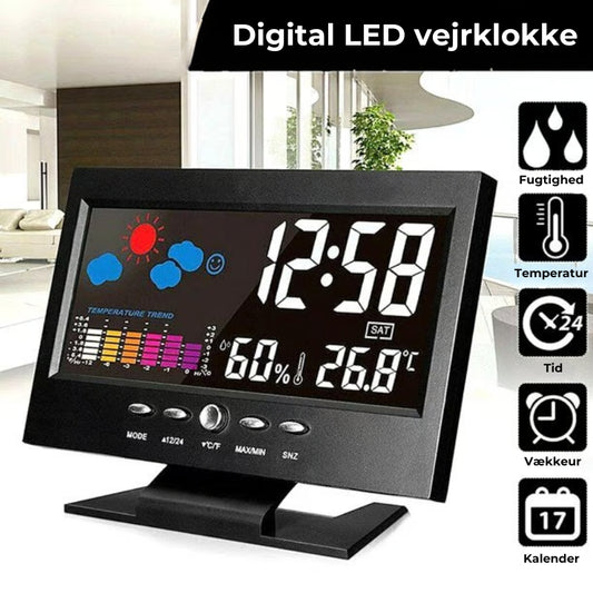 Digitalt LED-Vejrur