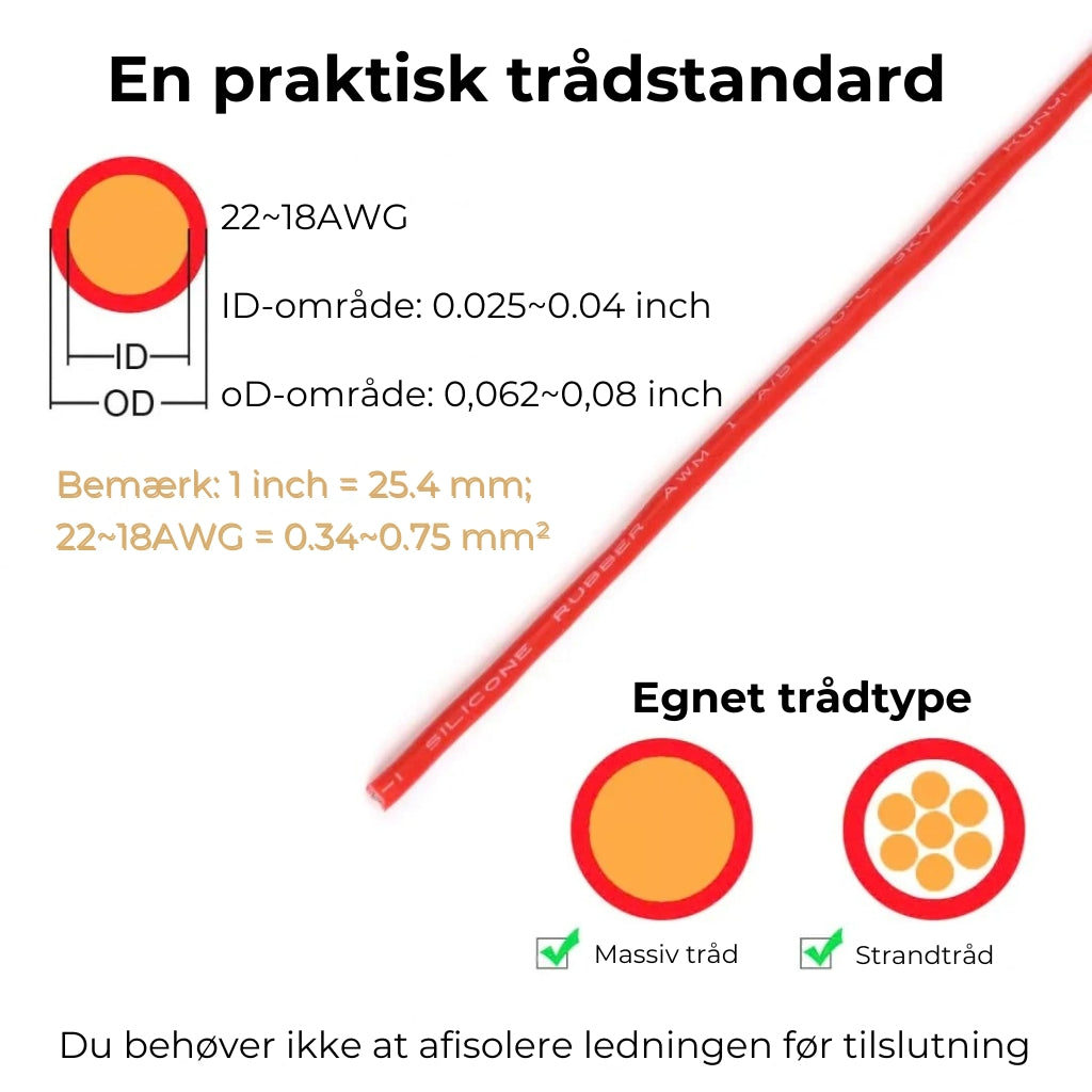 To-leder-stikforbindelse med lås (20 stk.)