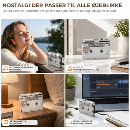 2-i-1 kassetteafspiller og kassette-til-MP3-konverter
