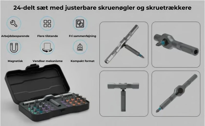 24-i-1 kompakt skruetrækkersæt