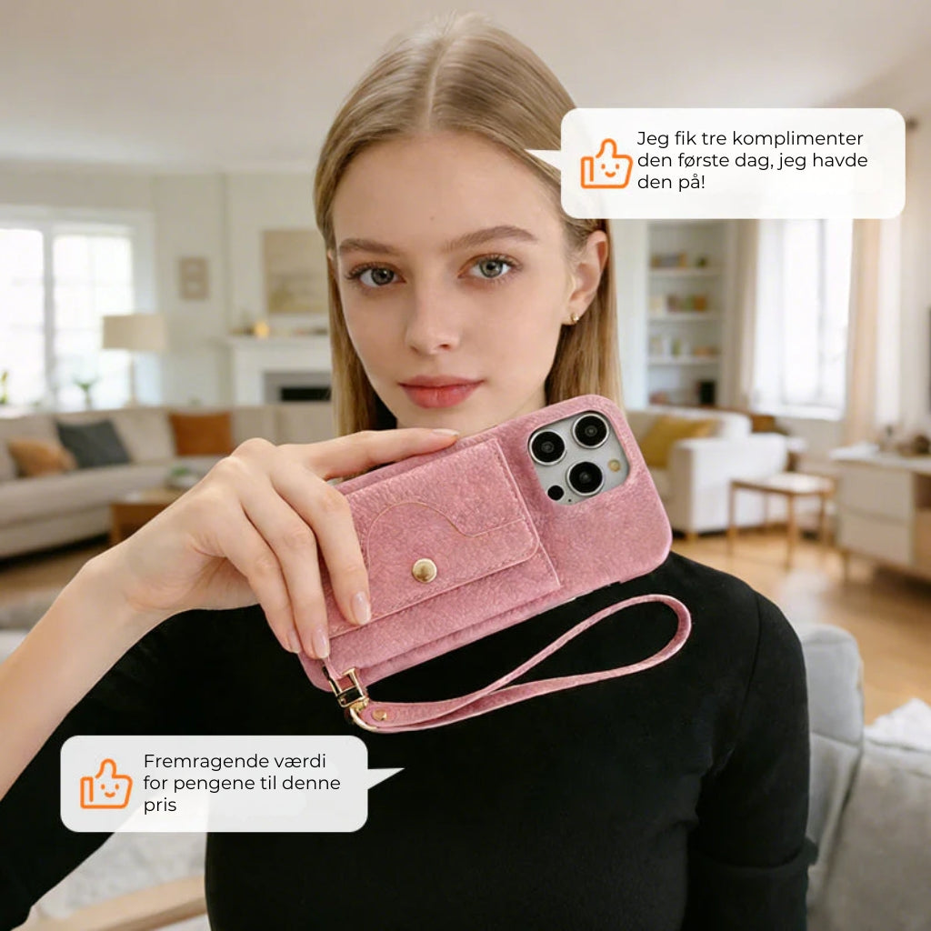 🔥📱 iPhone-cover til kvinder med indbygget pung