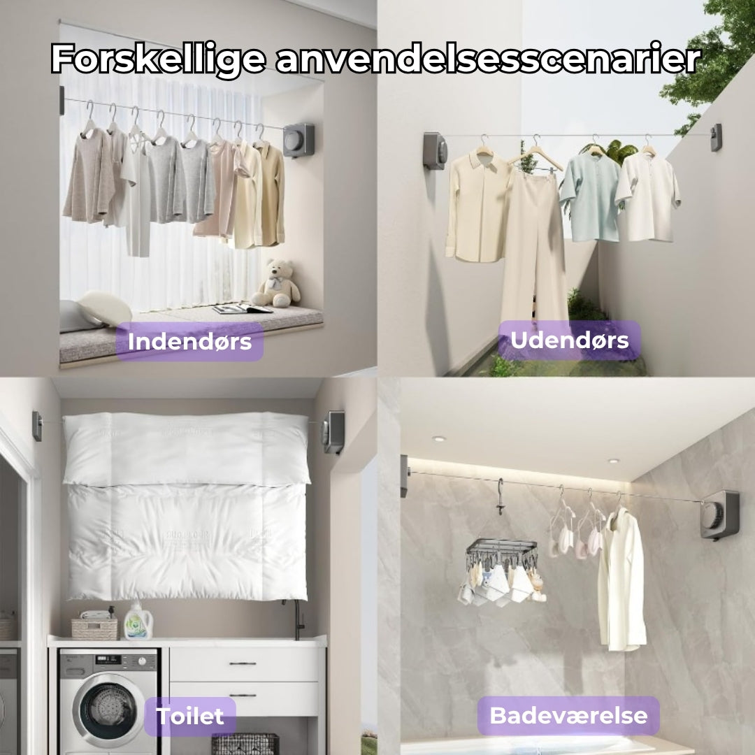 Pladsbesparende tørresnor