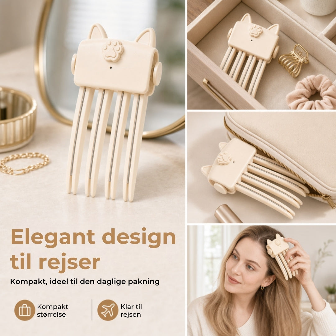 Opvarmet hårkam til mere volumen