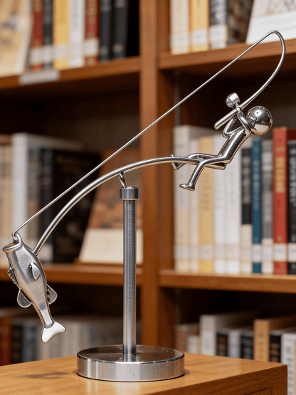 🎣 Balancerende fiskeskulptur