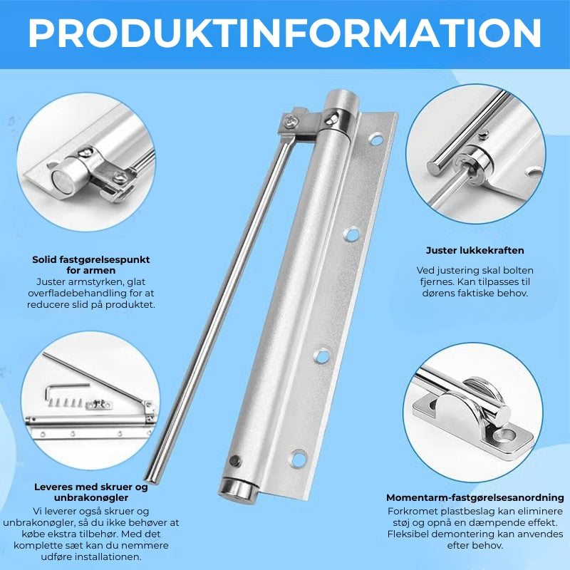 Selvlukkende automatisk dørhængsel