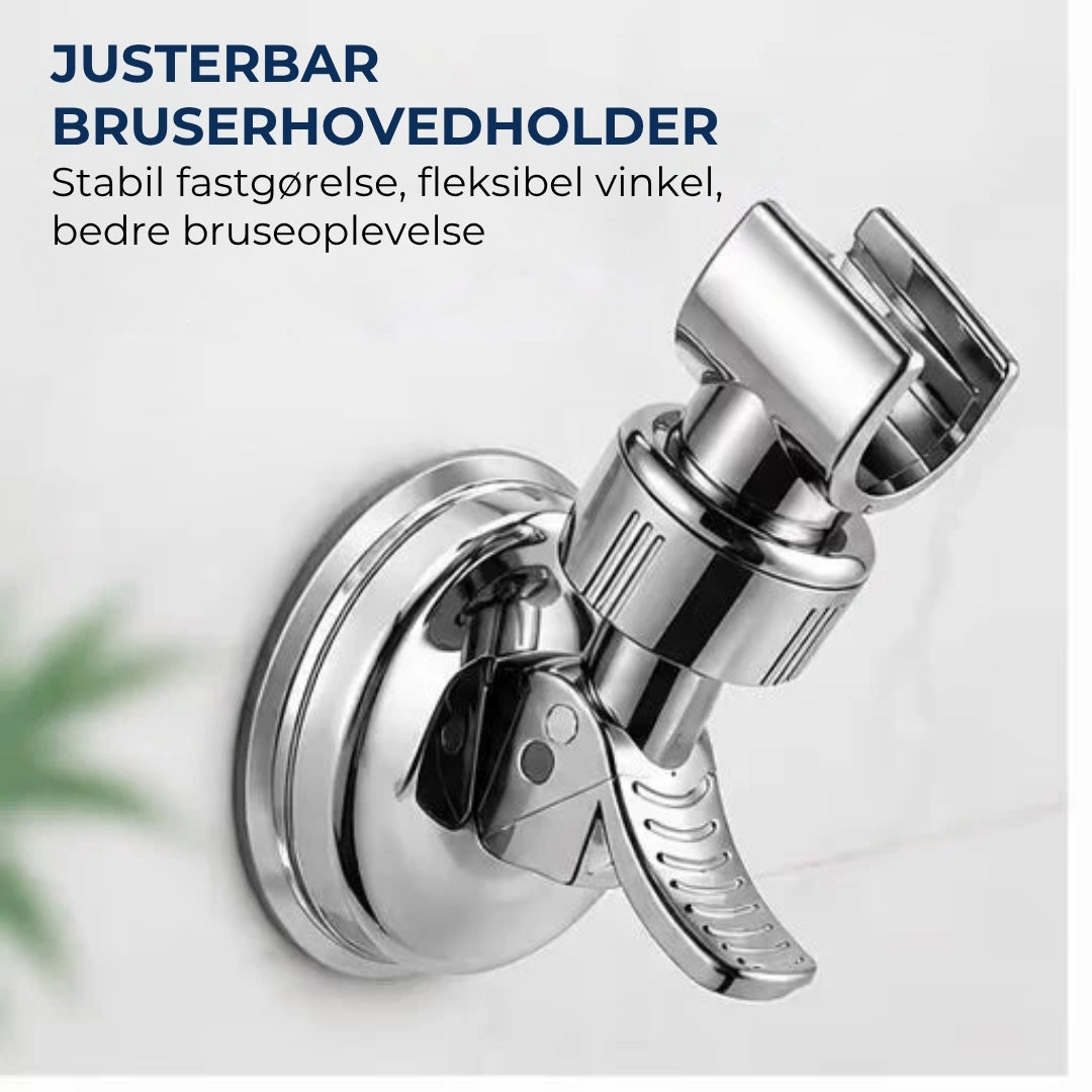 Justerbar brusehovedholder med sugekop