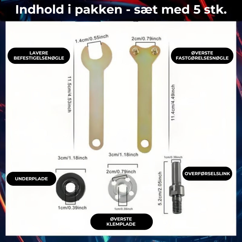 Slibeskive-adapter sæt til boremaskine
