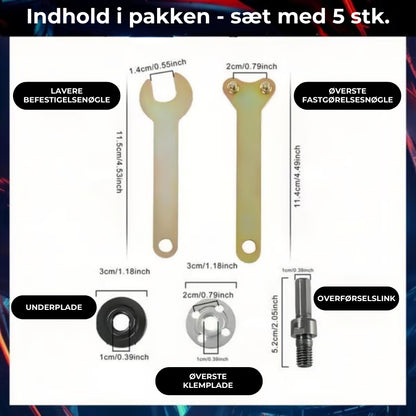 Slibeskive-adapter sæt til boremaskine