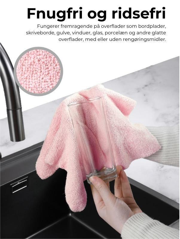 ♻️ Genanvendelige mikrofiber rengøringsklude på rulle (20 stk.)