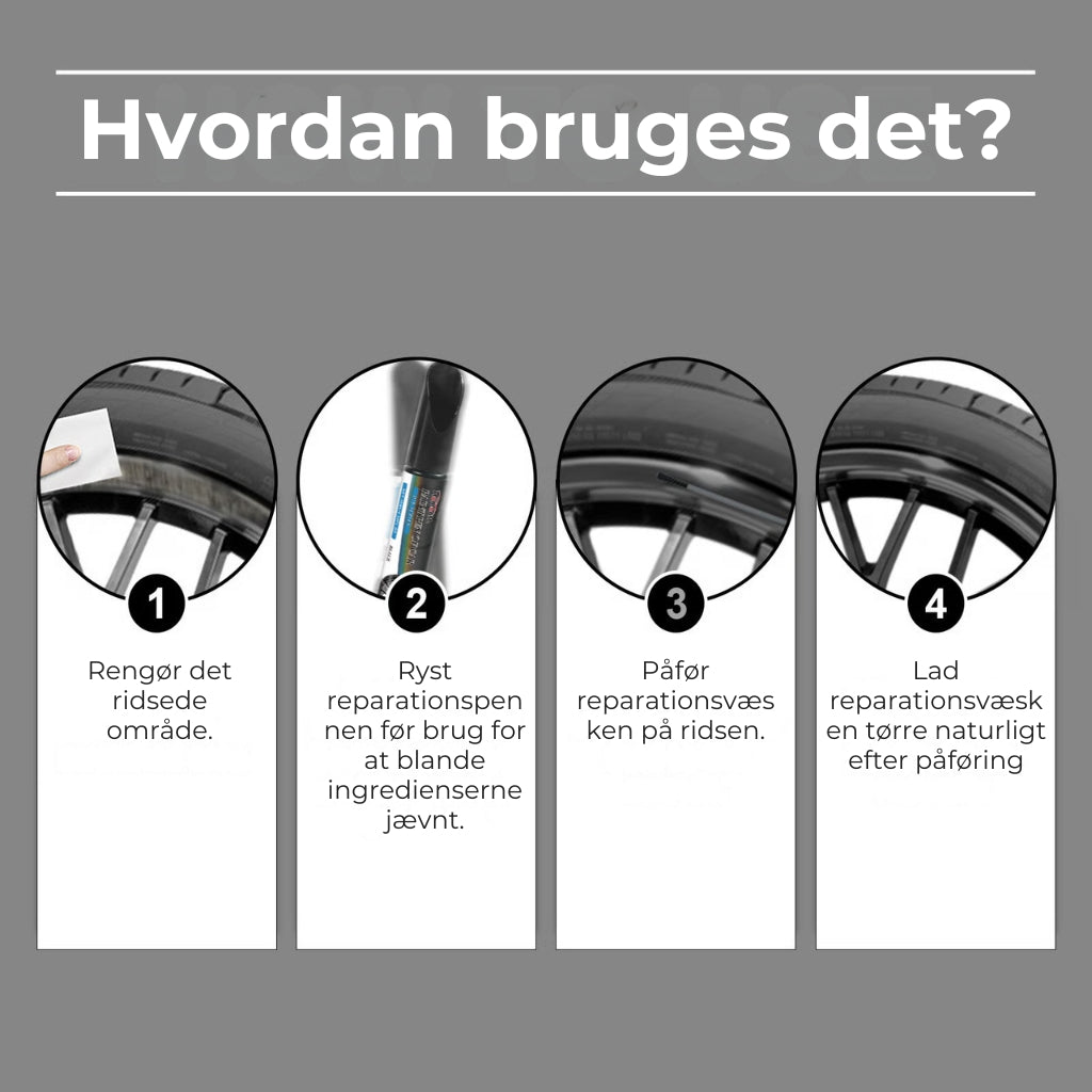 Autohjulskade reparation - 3 stk.
