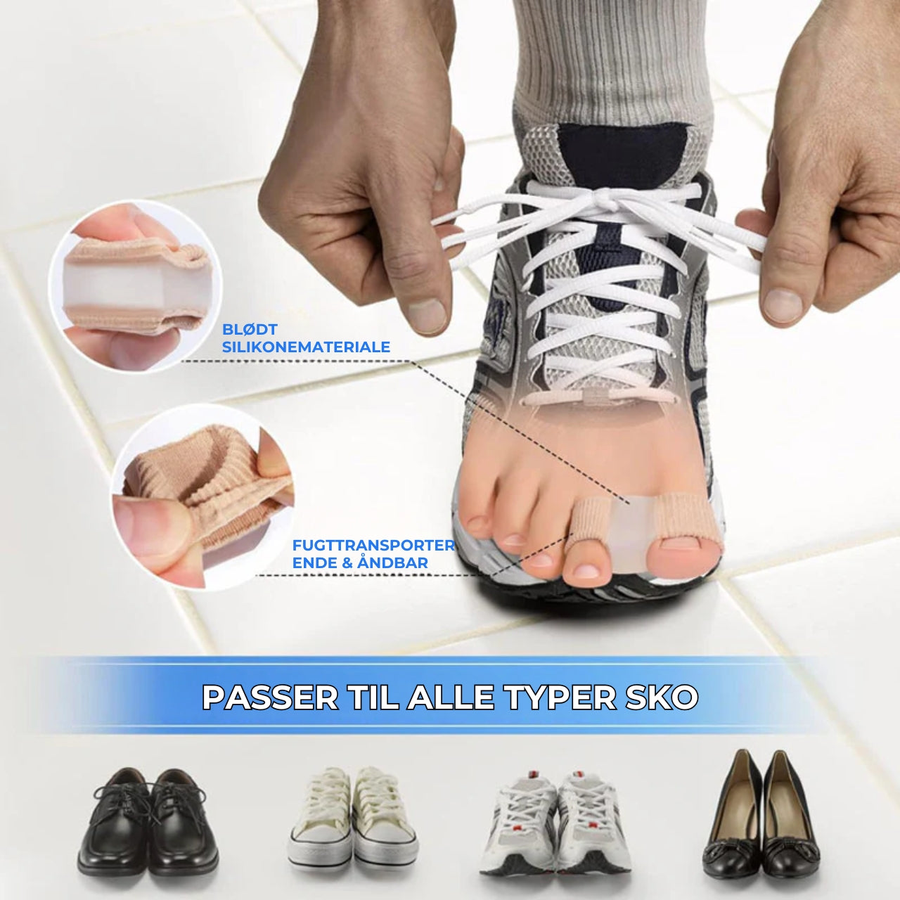 Ergonomisk tåspreder - 2 stk.