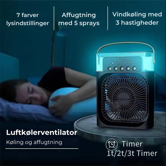 Bærbar luftkøler og luftfugter - luftkølerblæser