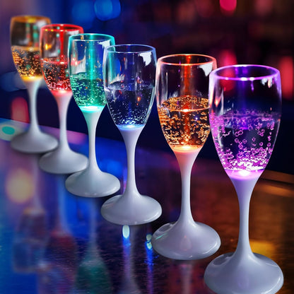 LED-belyste glas til vin og champagne