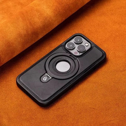 Luksus læder iPhone Cover med indbygget stativ