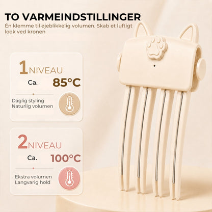 Opvarmet hårkam til mere volumen