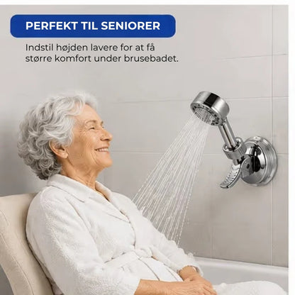 Justerbar brusehovedholder med sugekop