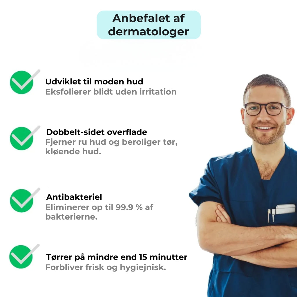 Eksfolierende og antibakteriel skrubbeklud