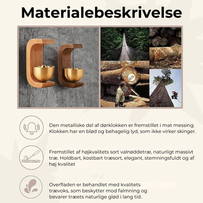 Magnetisk vindklokke-dørklokke af træ