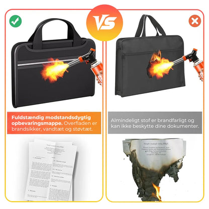 Stor brandsikker A4-mappe med håndtag