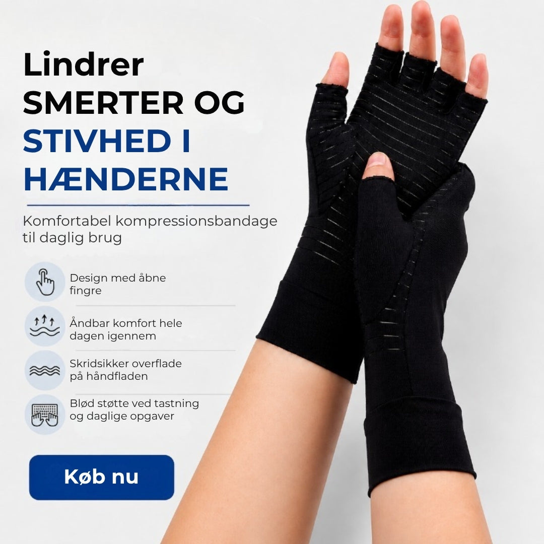 Kobberberigede kompressionshandsker – 1 par