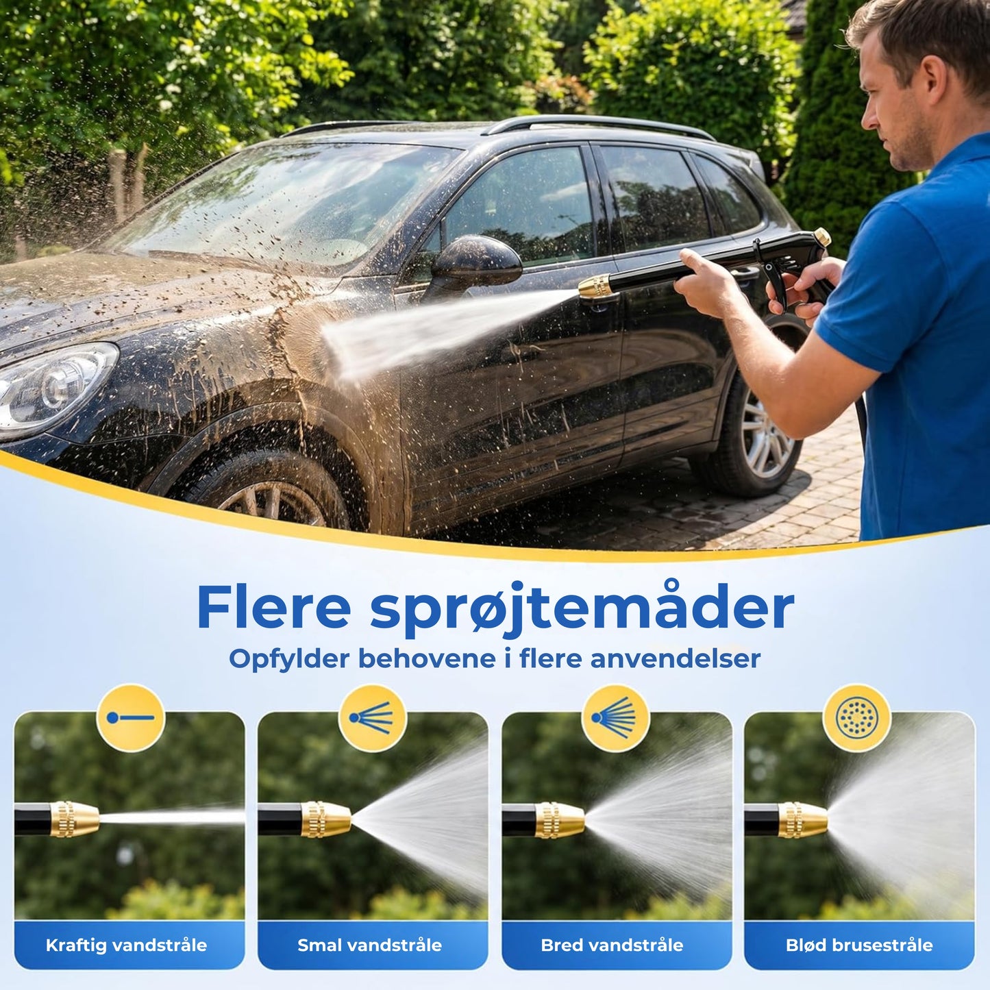 Kraftig sprøjtepistol til haveslange
