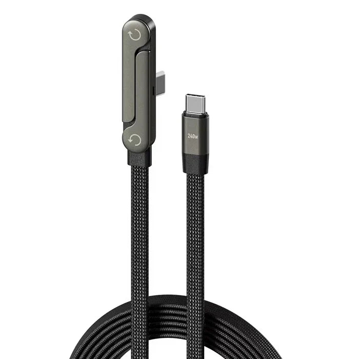 Ergonomisk 2-i-1 kabel til hurtig opladning og telefonholder