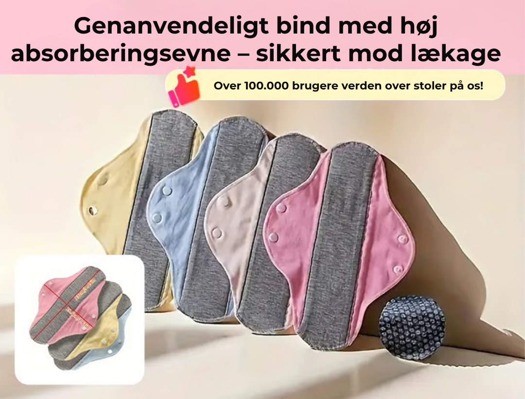 Genanvendelig, lækagefri absorberende bind til kvinder