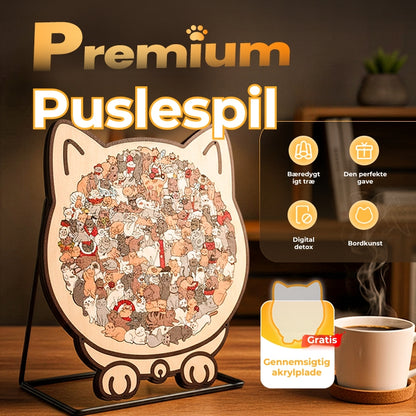 135-delt Morandi-farvet katteformet træpuslespil